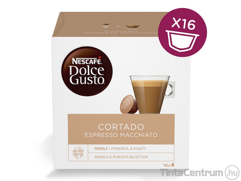 Kávékapszula, 16db, NESCAFÉ "Dolce Gusto Cortado Espresso Macchiato"