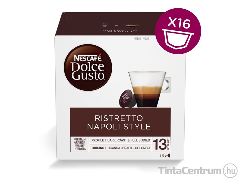 Kávékapszula, 16db, NESCAFÉ "Dolce Gusto Ristretto Napoli"