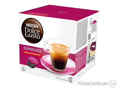 Kávékapszula, 16db, koffeinmentes, NESCAFÉ "Dolce Gusto Espresso"