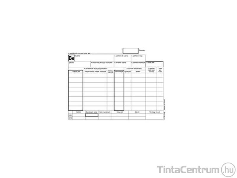 Készletbevételezési bizonylat, A5, fekvő, 25x4lap, B.12-111 10tömb/csomag