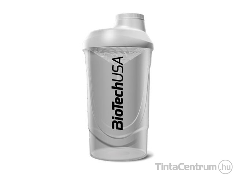 Keverőpalack, 600ml, BIOTECH USA "Wave Shaker", átlátszó