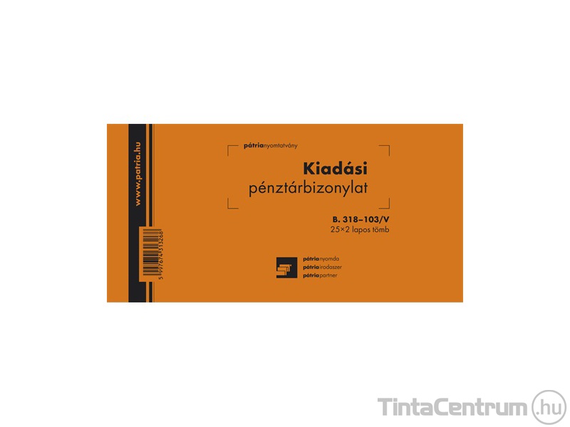 Kiadási pénztárbizonylat, 203x102mm, 25x2lap, PD, B.318-103/V