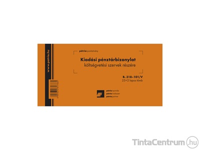 Kiadási pénztárbizonylat költségvetési, 203x102mm, 25x2lap, B.318-101/V