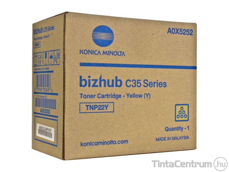 Konica Minolta Bizhub C35 (TNP22Y) sárga [6000 oldal] eredeti toner