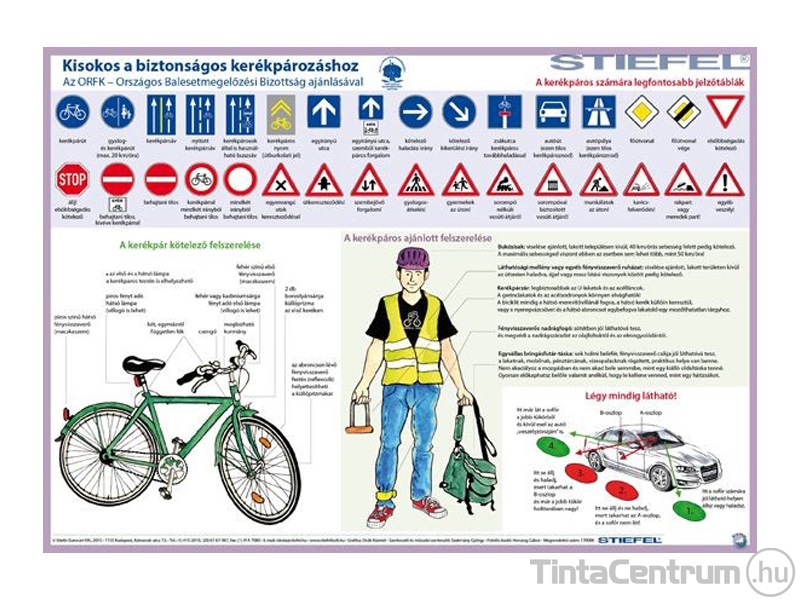 Könyökalátét, 300x400mm, kétoldalas, STIEFEL "Kerékpáros túlélés tízparancsolata"