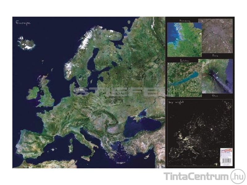 Könyökalátét, 450x660mm, kétoldalas, STIEFEL "Európa űrtérkép"