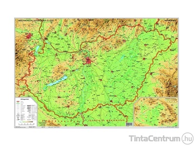 Könyökalátét, 450x660mm, kétoldalas, STIEFEL "Magyarország domborzata/Bortérkép"