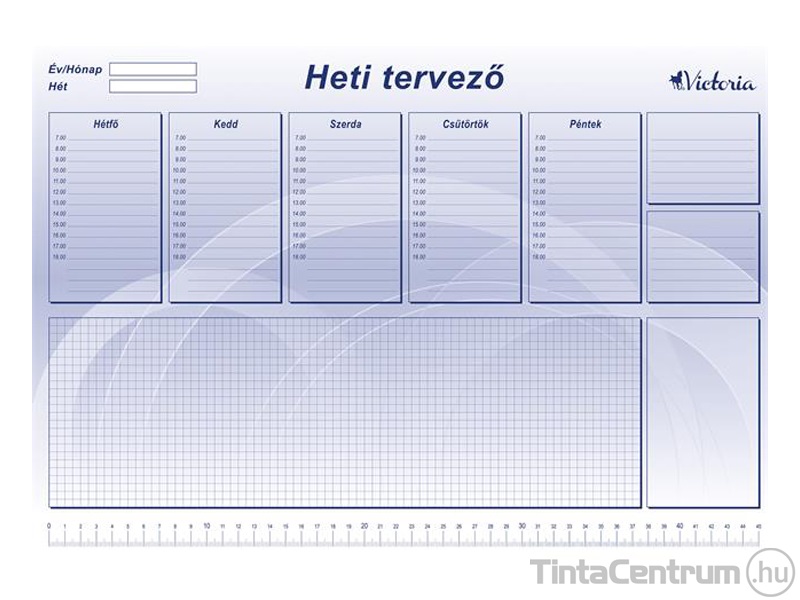 Könyökalátét, 470x330mm, heti tervezővel, VICTORIA