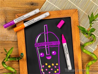 Krétamarker készlet, 2,4 mm, kúpos, STAEDTLER "Lumocolor® 344", 5 különböző szín