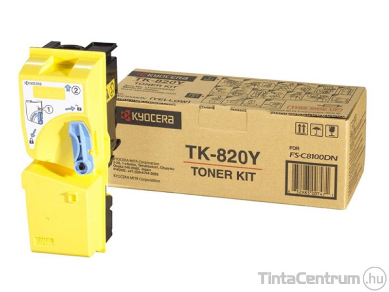 Kyocera TK-820Y sárga [7000 oldal] eredeti toner