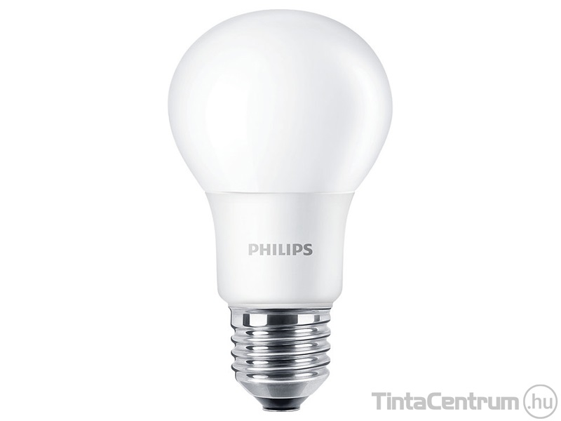 LED izzó, E27, gömb, 5.5W, 470lm, 2700K, A60, PHILIPS "CorePro"