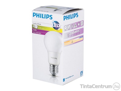 LED izzó, E27, gömb, 8W, 806lm, 2700K, A60, PHILIPS "CorePro"