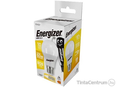 LED izzó, E27, normál gömb, 8.8W, 806lm, 3000K, ENERGIZER