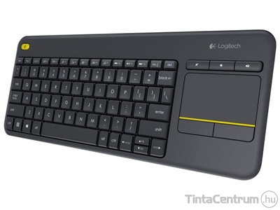 LOGITECH "K400 Plus" billentyűzet, vezeték nélküli, érintőpad, HUN, fekete