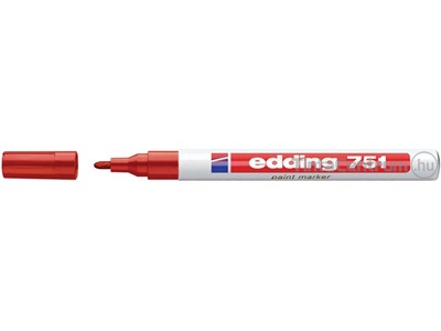 Lakkmarker, kúpos, 1-2mm, EDDING "751", piros