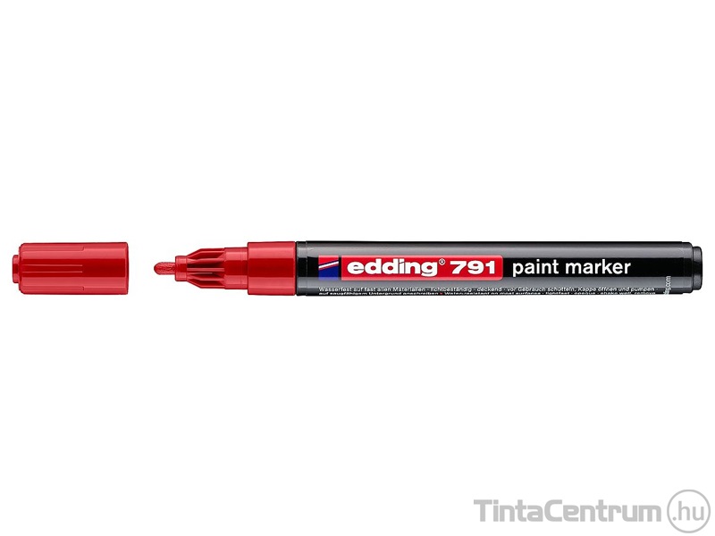 Lakkmarker, kúpos, 1-2mm, EDDING "791", piros