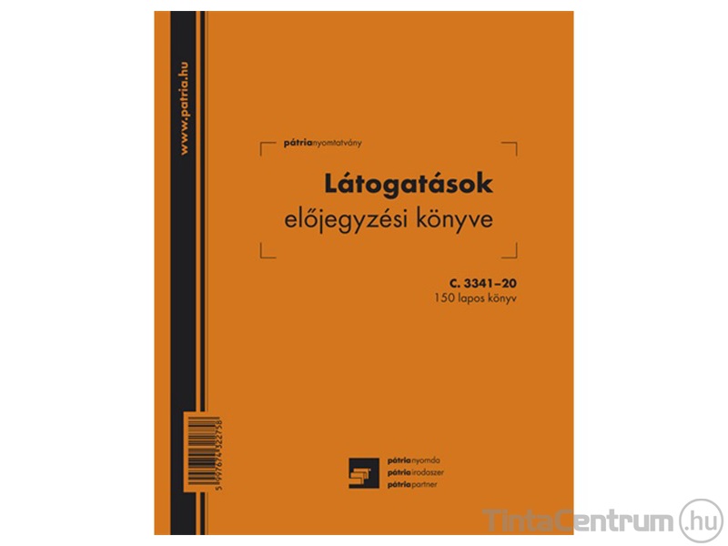 Látogatásokat előjegyző könyv, 206x173mm, 150lap, C.3341-20