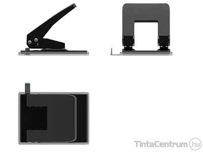Lyukasztó, kétlyukú, 40 lap, ERICHKRAUSE "Quadro", fekete