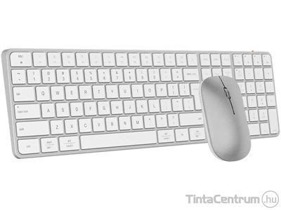 MEETION "iKey C230" billentyűzet+egér, vezeték nélküli, HUN, ezüst-fehér