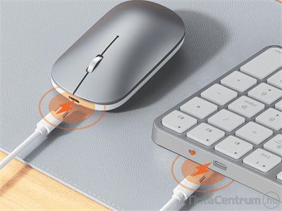 MEETION "iKey C230" billentyűzet+egér, vezeték nélküli, HUN, ezüst-fehér