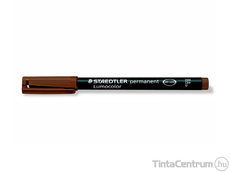 Alkoholos marker, OHP, kúpos, 0,6mm, STAEDTLER "Lumocolor 318 F", barna