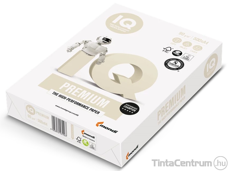 Másolópapír, A4, 90g, IQ Premium 500lap/csomag