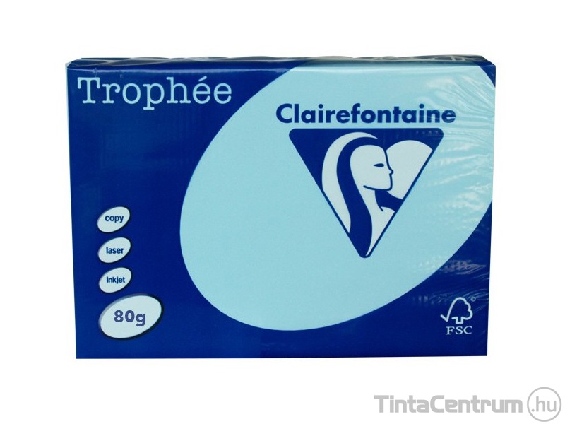 Másolópapír, színes, A3, 80g, CLAIREFONTAINE "Trophée", pasztell égkék (1256) 500lap/csomag