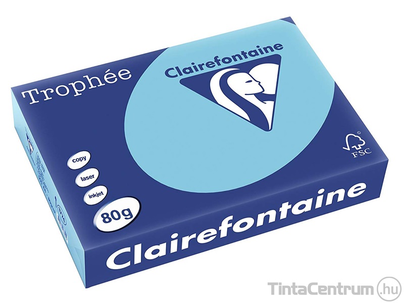 Másolópapír, színes, A3, 80g, CLAIREFONTAINE "Trophée", pasztell kék (1889) 500lap/csomag