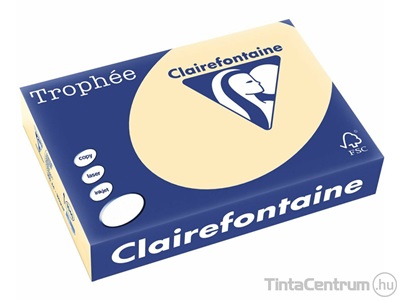 Másolópapír, színes, A3, 80g, CLAIREFONTAINE "Trophée", pasztell sötétkrém (1253) 500lap/csomag