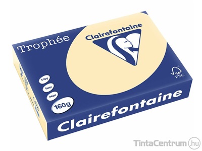 Másolópapír, színes, A4, 160g, CLAIREFONTAINE "Trophée", pasztell sötétkrém (1040) 250lap/csomag