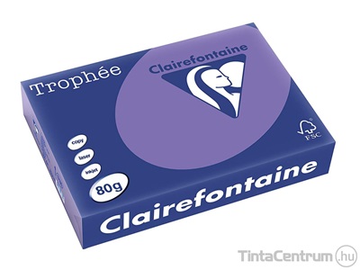 Másolópapír, színes, A4, 80g, CLAIREFONTAINE "Trophée", intenzív lila (1786) 500lap/csomag