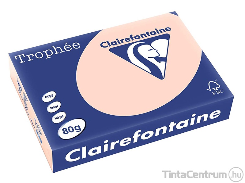 Másolópapír, színes, A4, 80g, CLAIREFONTAINE "Trophée", pasztell lazac (1769) 500lap/csomag