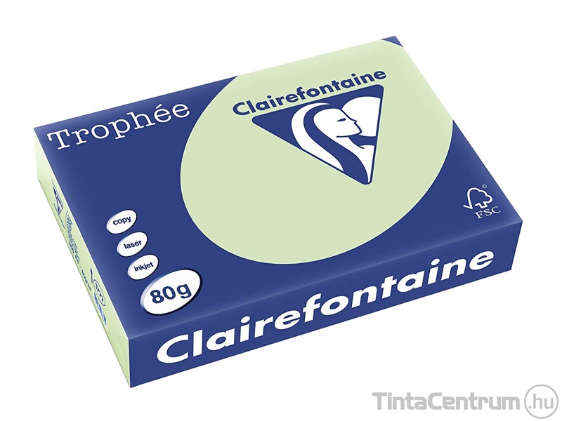 Másolópapír, színes, A4, 80g, CLAIREFONTAINE "Trophée", pasztell mentazöld (1777) 500lap/csomag