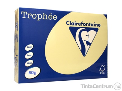 Másolópapír, színes, A4, 80g, CLAIREFONTAINE "Trophée", pasztell sötétkrém (1787) 500lap/csomag