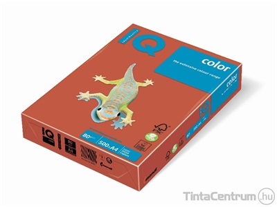 Másolópapír, színes, A4, 80g, IQ "Color", intenzív téglavörös (ZR09) 500lap/csomag