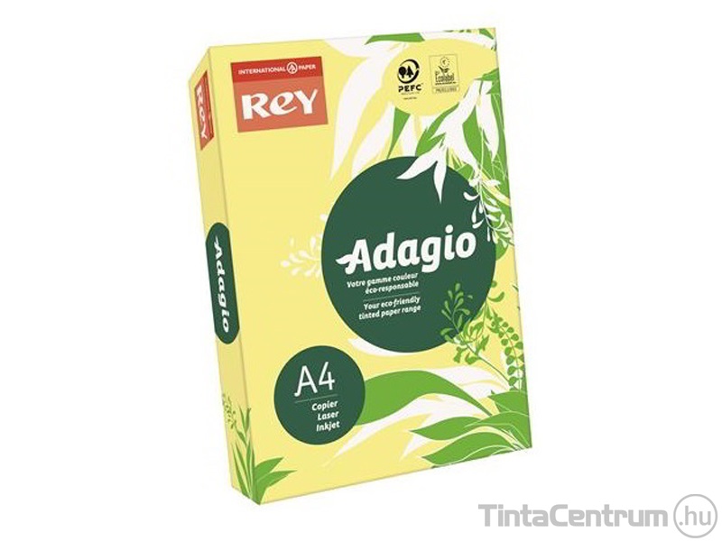 Másolópapír, színes, A4, 80g, REY "Adagio", neon banán 500lap/csomag