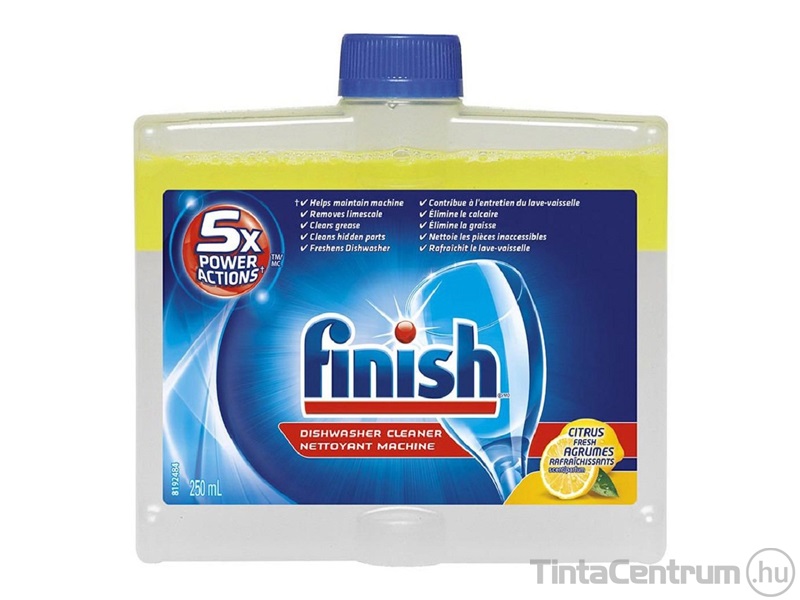 Mosogatógép tisztító, 250ml, FINISH, citrom