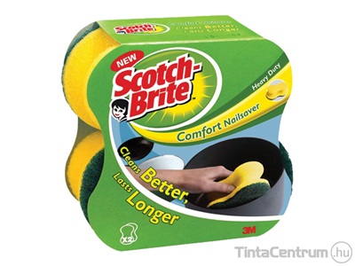 Mosogatószivacs, piskóta alakú, kézkímélő, 3M "Scotch-Brite" 2db/csomag