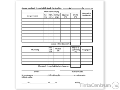 Munkaigénylő lap, 140x140mm, 50x3lap, C.3410-100