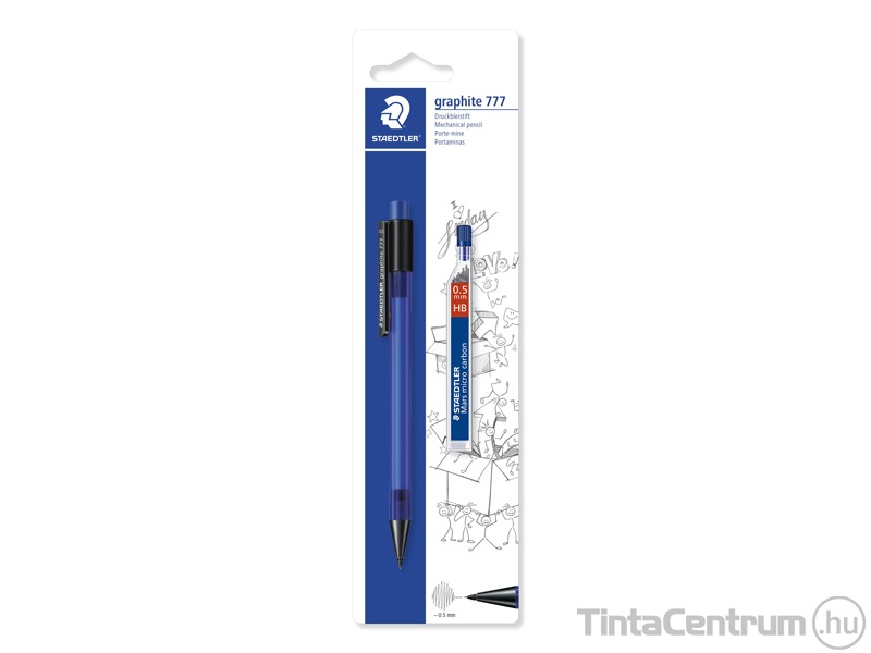 Nyomósirón és grafitbél készlet, 0,5mm, STAEDTLER "Graphite 777", vegyes színek (25DA)