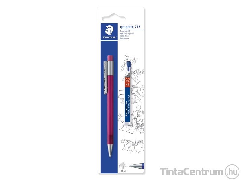 Nyomósirón és grafitbél készlet, 0,5mm, STAEDTLER "Graphite 777", vegyes színek (25D)