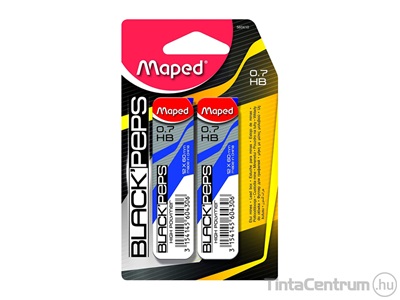 Nyomósiron grafitbél, 0,7mm, HB, 12szál/tubus, MAPED "Black Peps" 2tubus/csomag