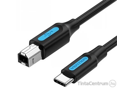 Nyomtató kábel, USB-C 2.0, 1m, VENTION, fekete