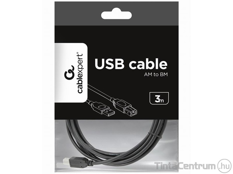 Nyomtató kábel, USB 2.0, prémium, 3m, GEMBIRD, fekete