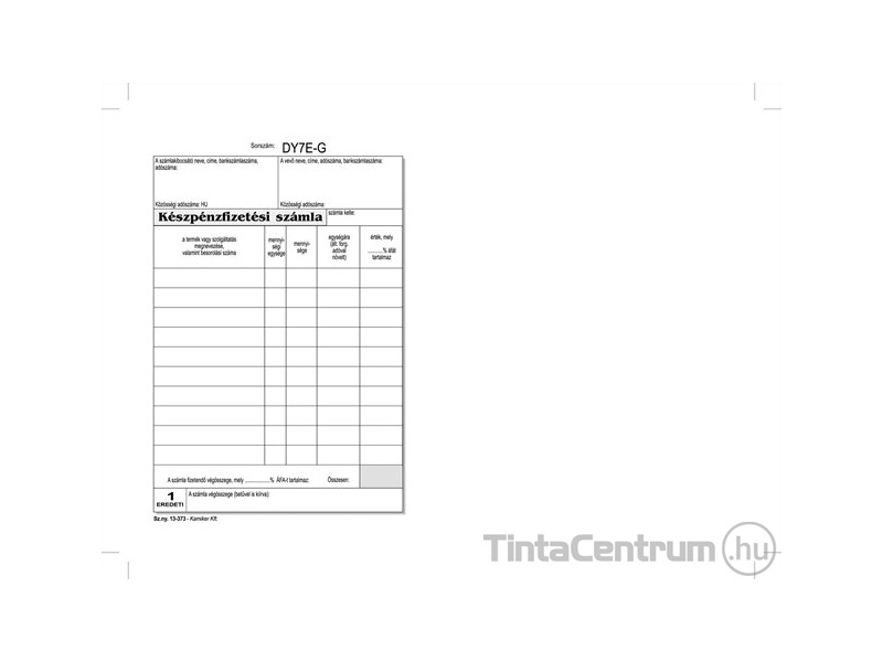 Készpénzfizetési számlatömb*, egy ÁFÁs, A5, álló, 50x3lap, VICTORIA, B.13-373/A/V