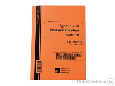 Készpénzfizetési számlatömb*, A5, álló, 50x3lap, PD, B.13-373/V/PM