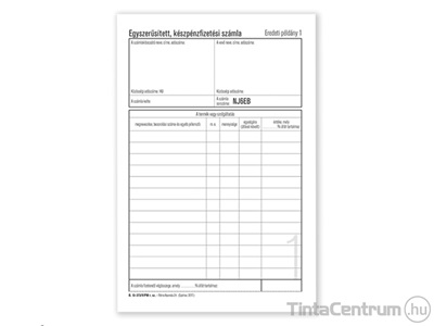 Készpénzfizetési számlatömb*, A5, álló, 50x3lap, PD, B.13-373/V/PM
