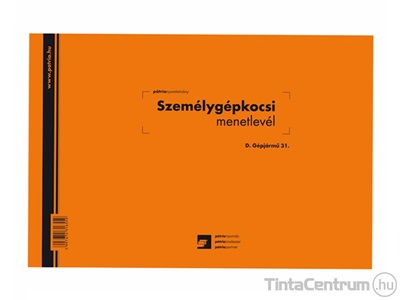 Menetlevél személygépkocsi, A4, fekvő, 100lap, D.GEPJ.31