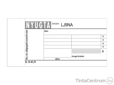 Nyugta négysoros*, 50x2lap, B.15-41