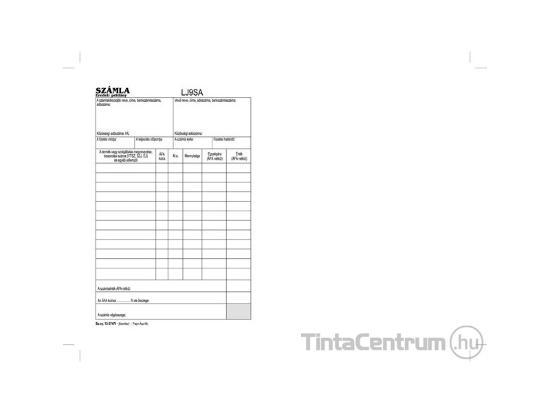 Számlatömb*, egy ÁFÁs, A5, álló, 50x3lap, VICTORIA, B.13-374V/UJ